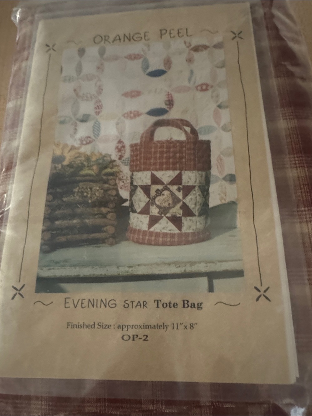 Evening Star Tote Bag - Red/Brown Patchwork (completer set for your creativity!)